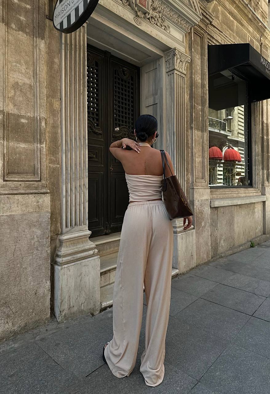 BEIGE KETEN SUİT