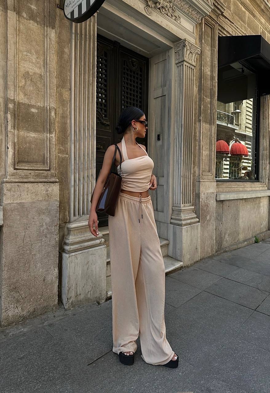 BEIGE KETEN SUİT