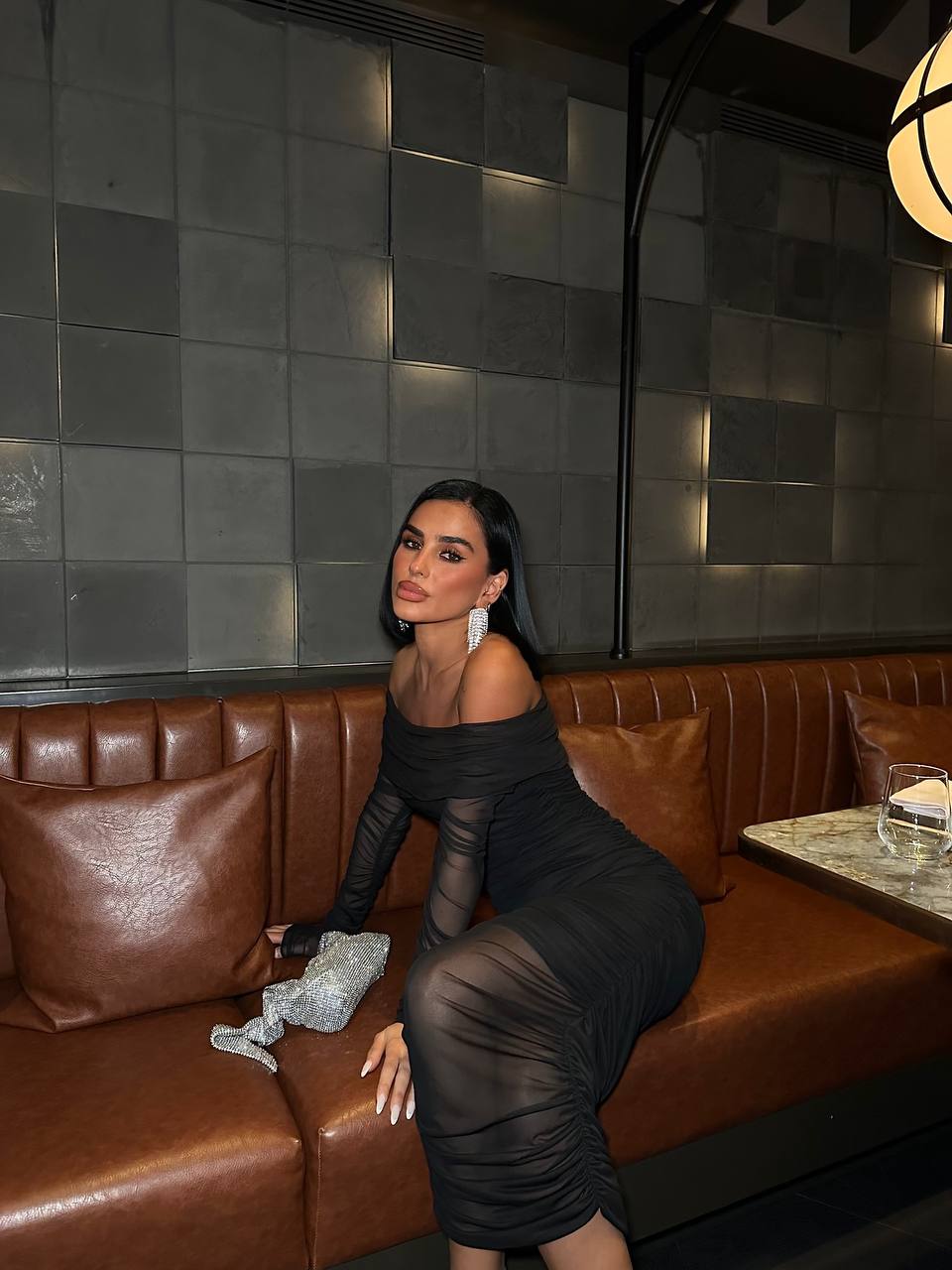 Black Lycra Tulle Lined Midi Length Strapless Dress