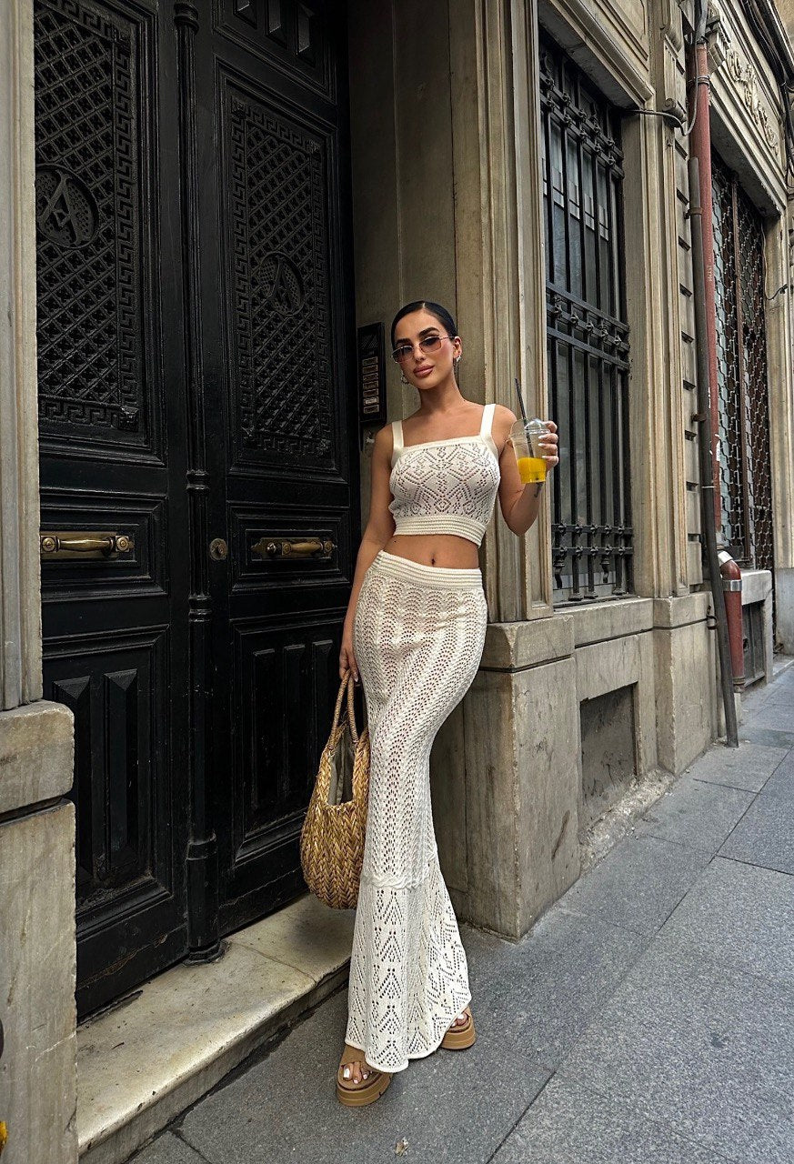 Lace Patterned Double Set