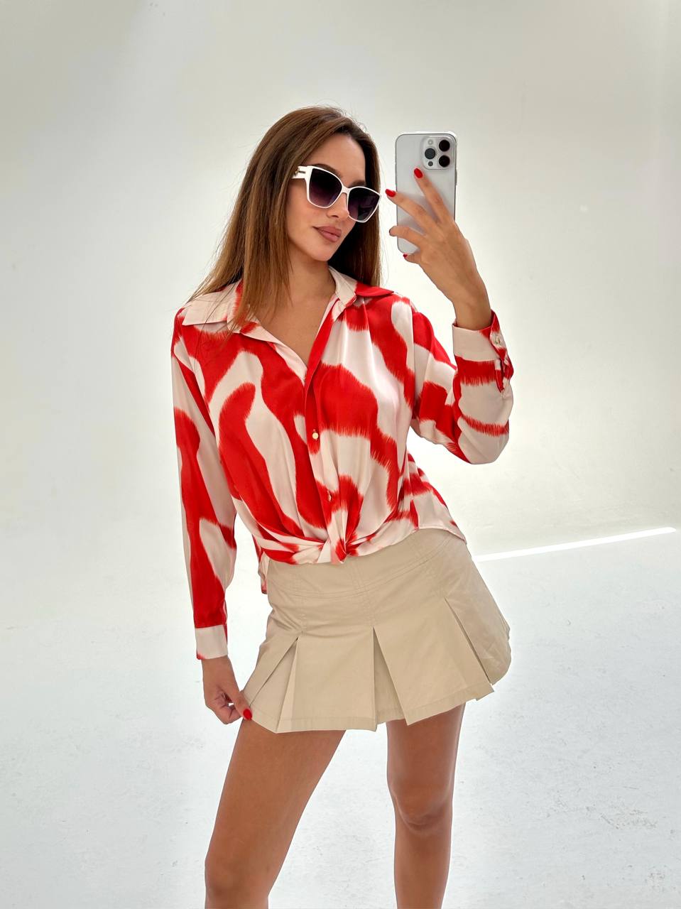KNOTTED PRINTED SHIRT