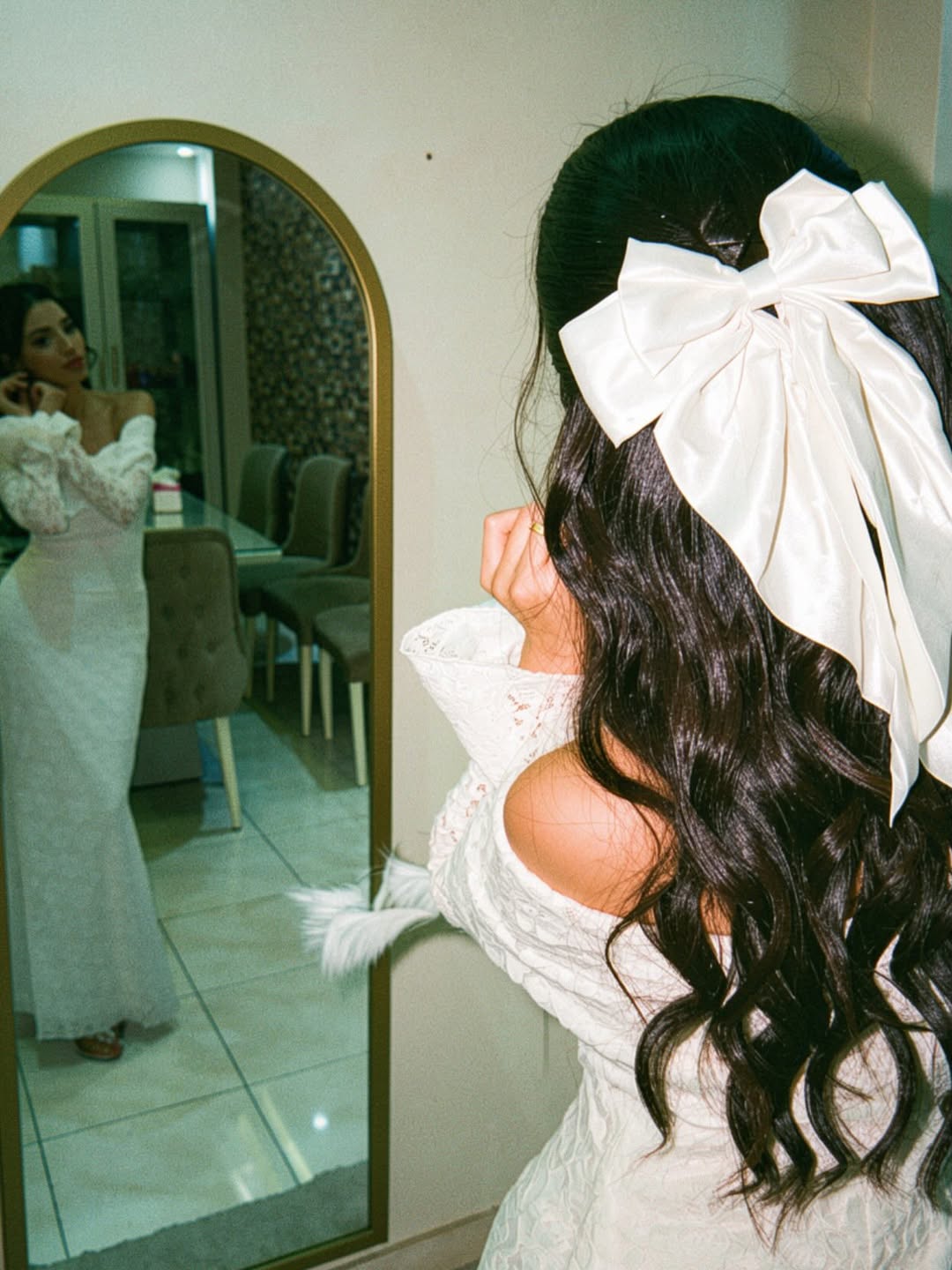 white Arya Strapless Lace Dress