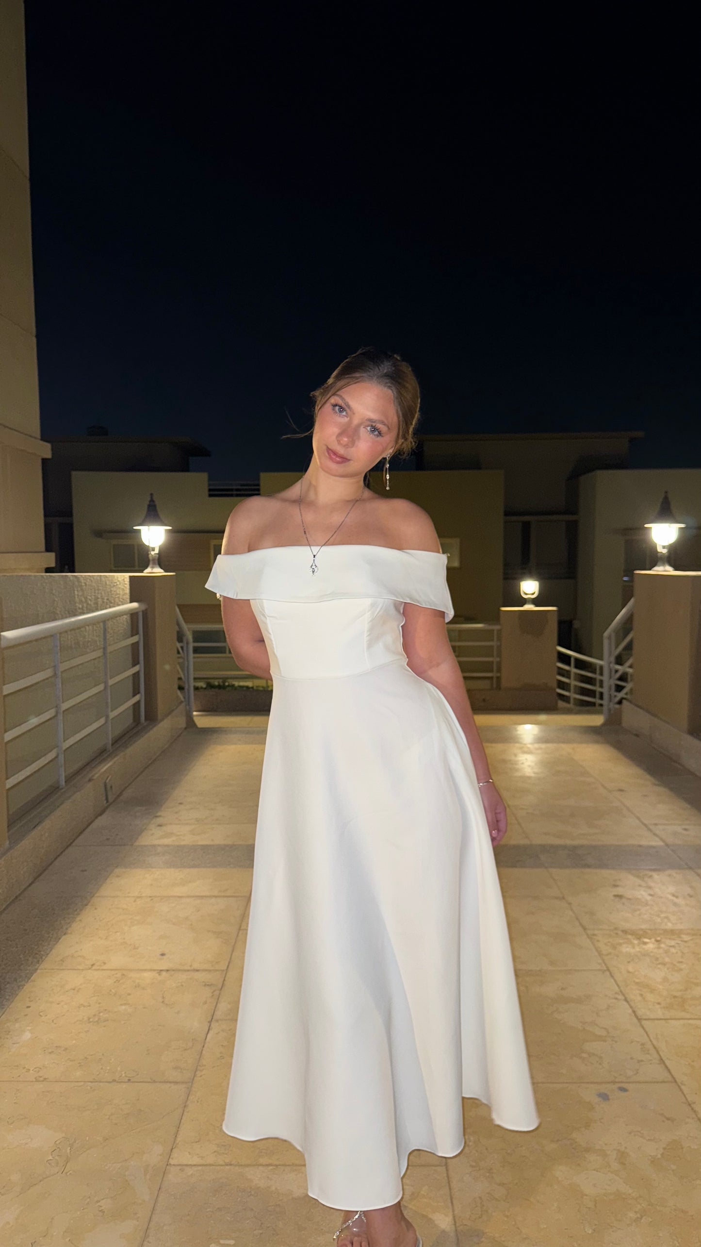 White Madonna Collar Dress