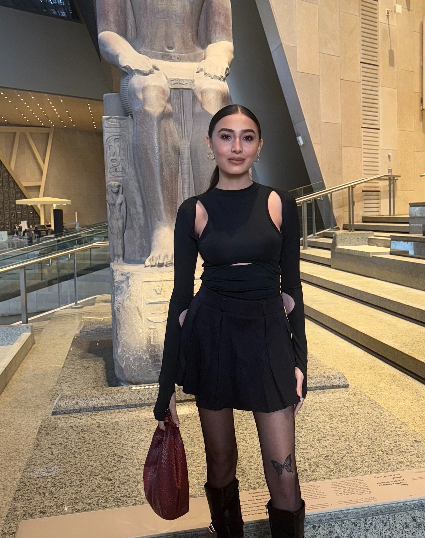 Black Blouse with Back and Window Cutout