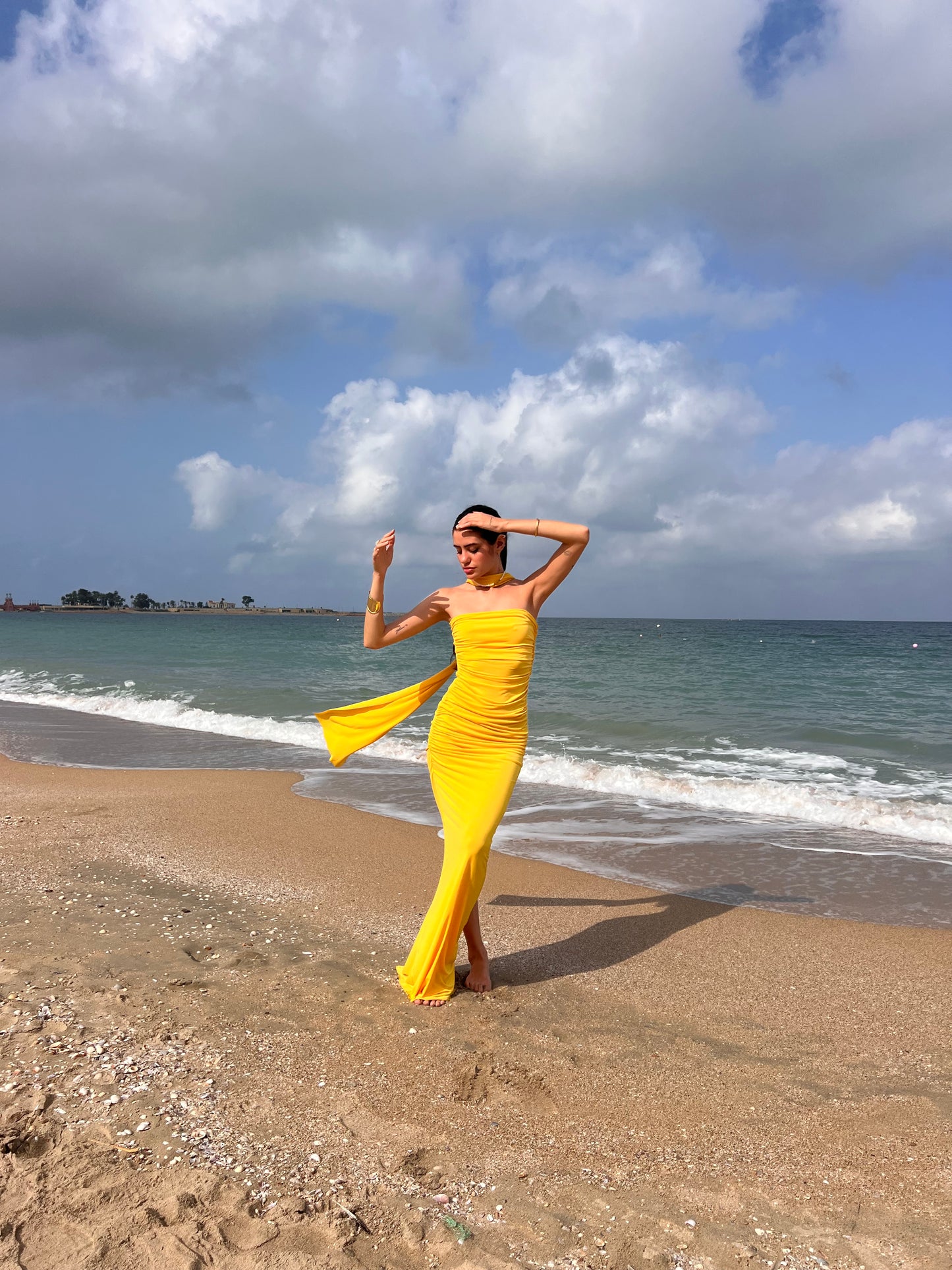 Yellow Coraline Multi-Lace Dress