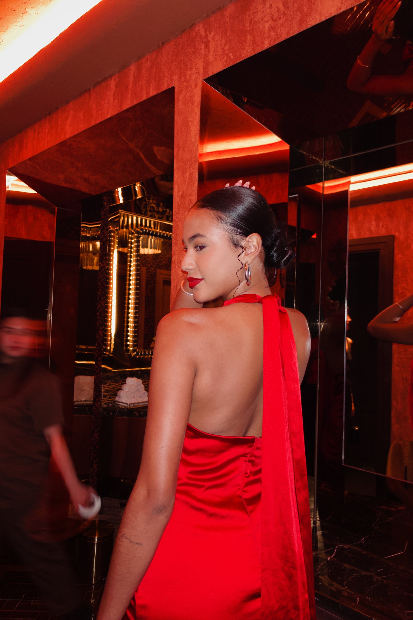 Red Satin Dress