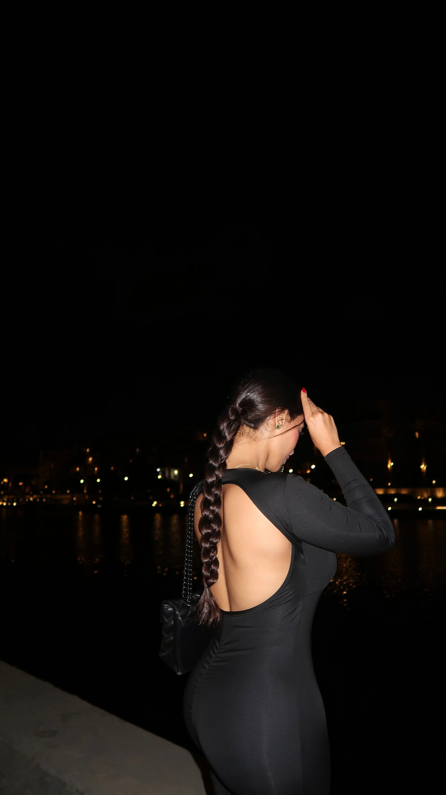 Pleated backless jumpsuit