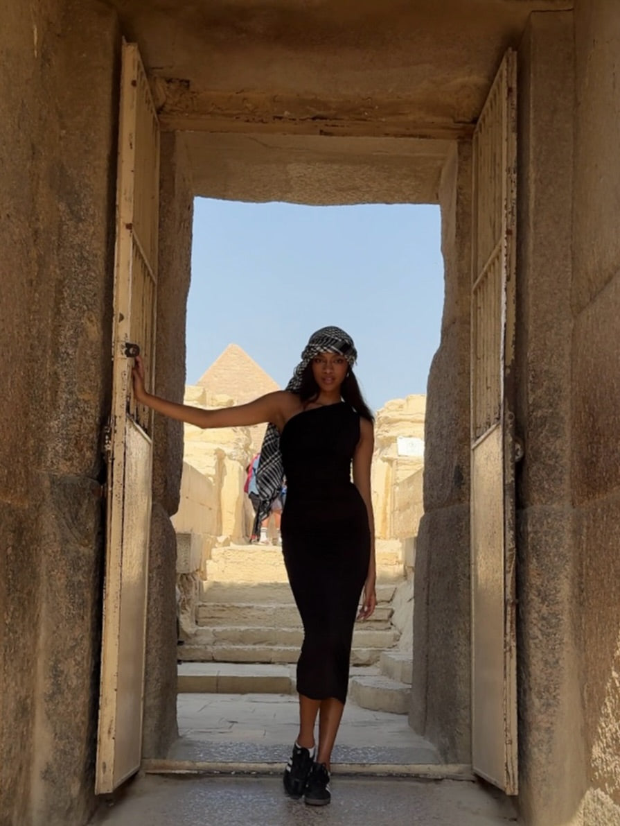 Black one shoulder dress
