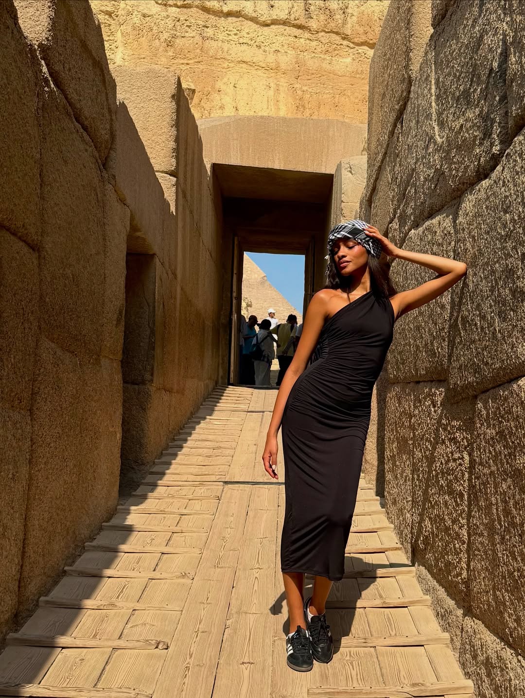 Black one shoulder dress