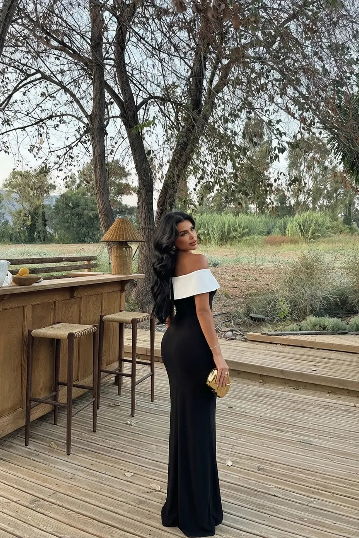 Black Raina Two Tone Dress