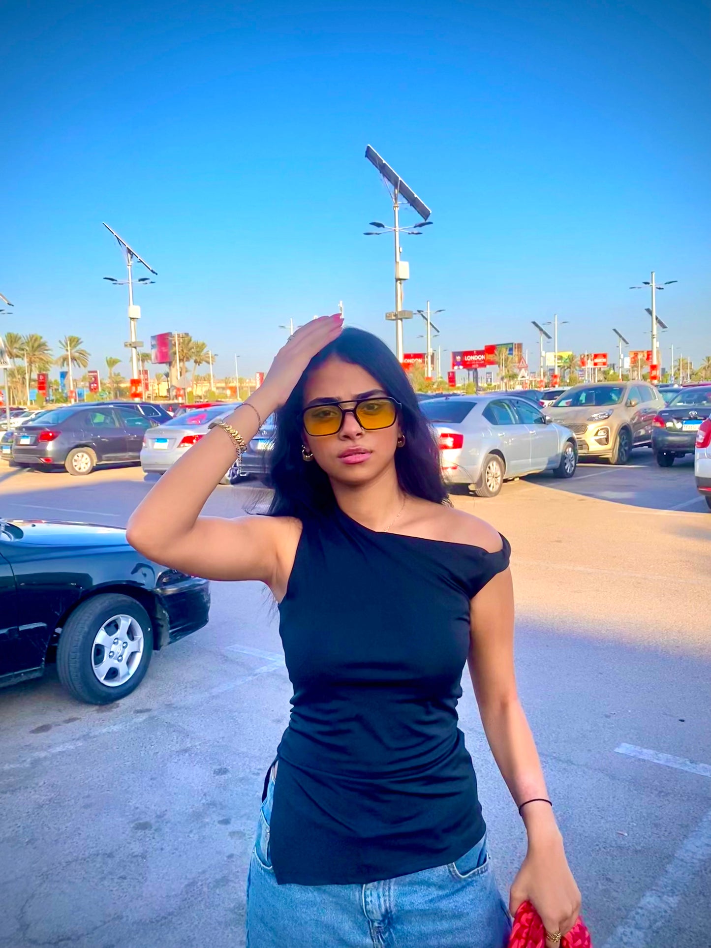 Black STRAPPED BLOUSE