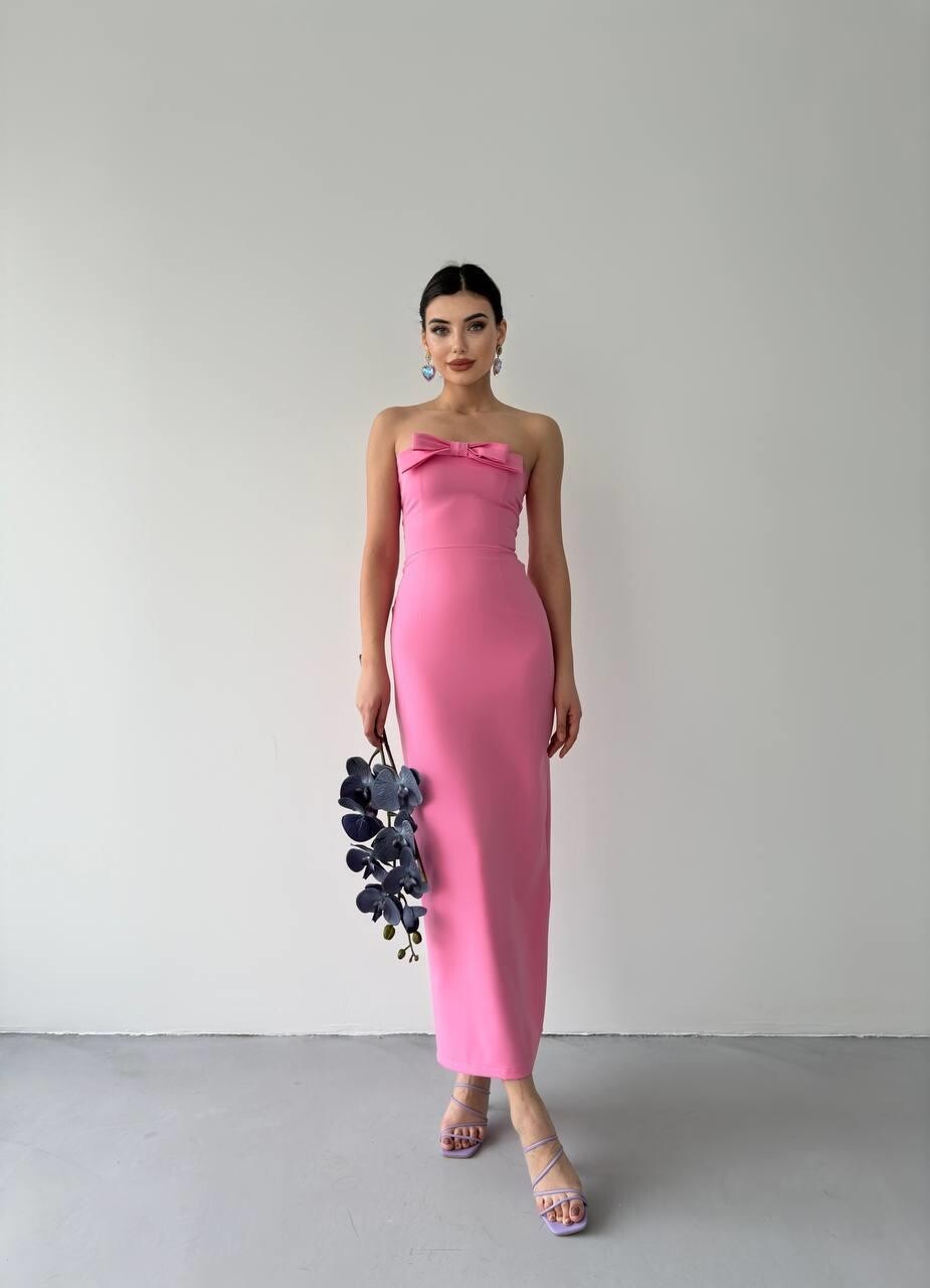 Pink DRESS WITH RIBBON FRONT