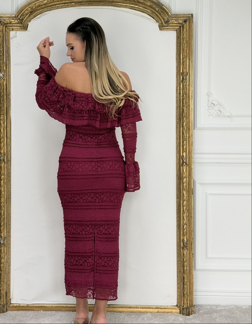 burghandy Vova Strapless Dress