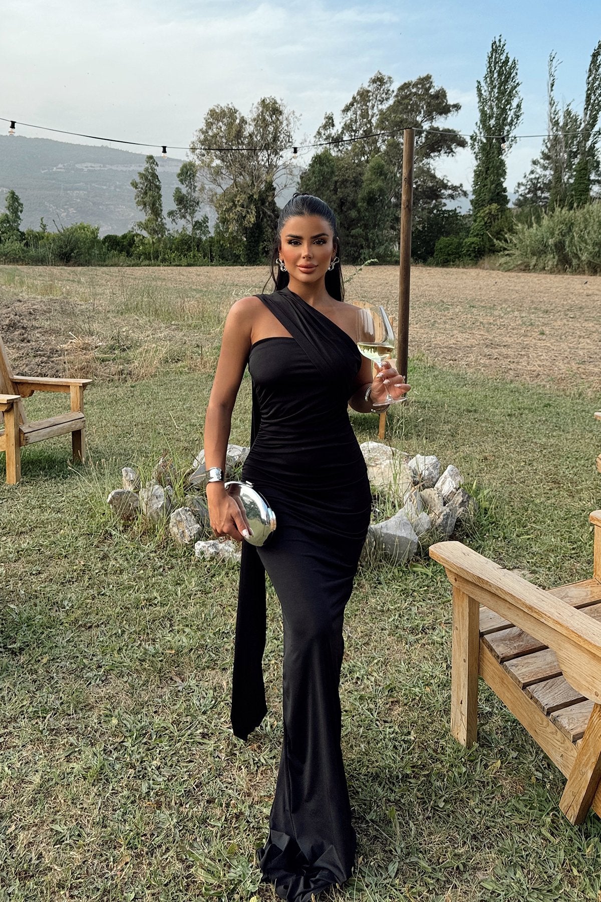 Black Coraline Tie Dress