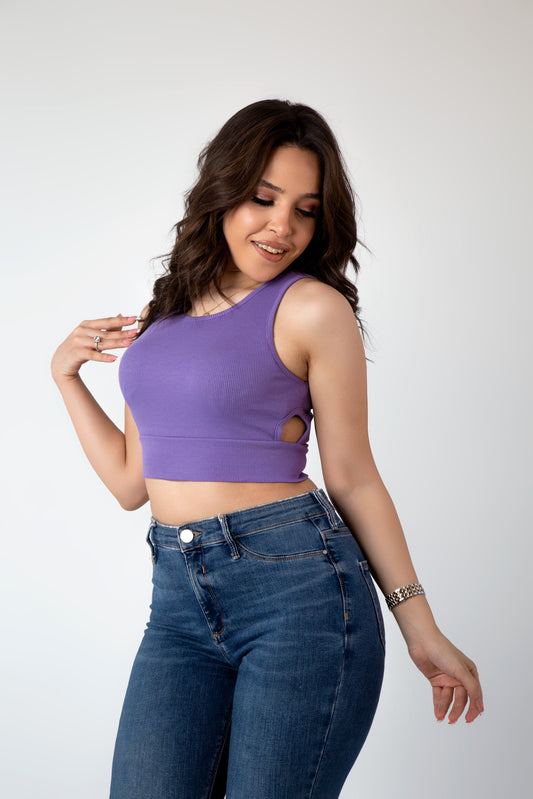 Purple Crop Camisole Blouse