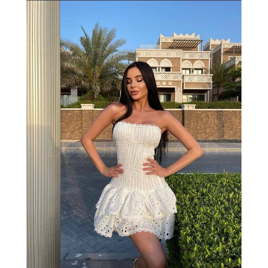 White Darcy Frill Dress