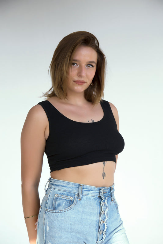 Black Crop Top Bluz