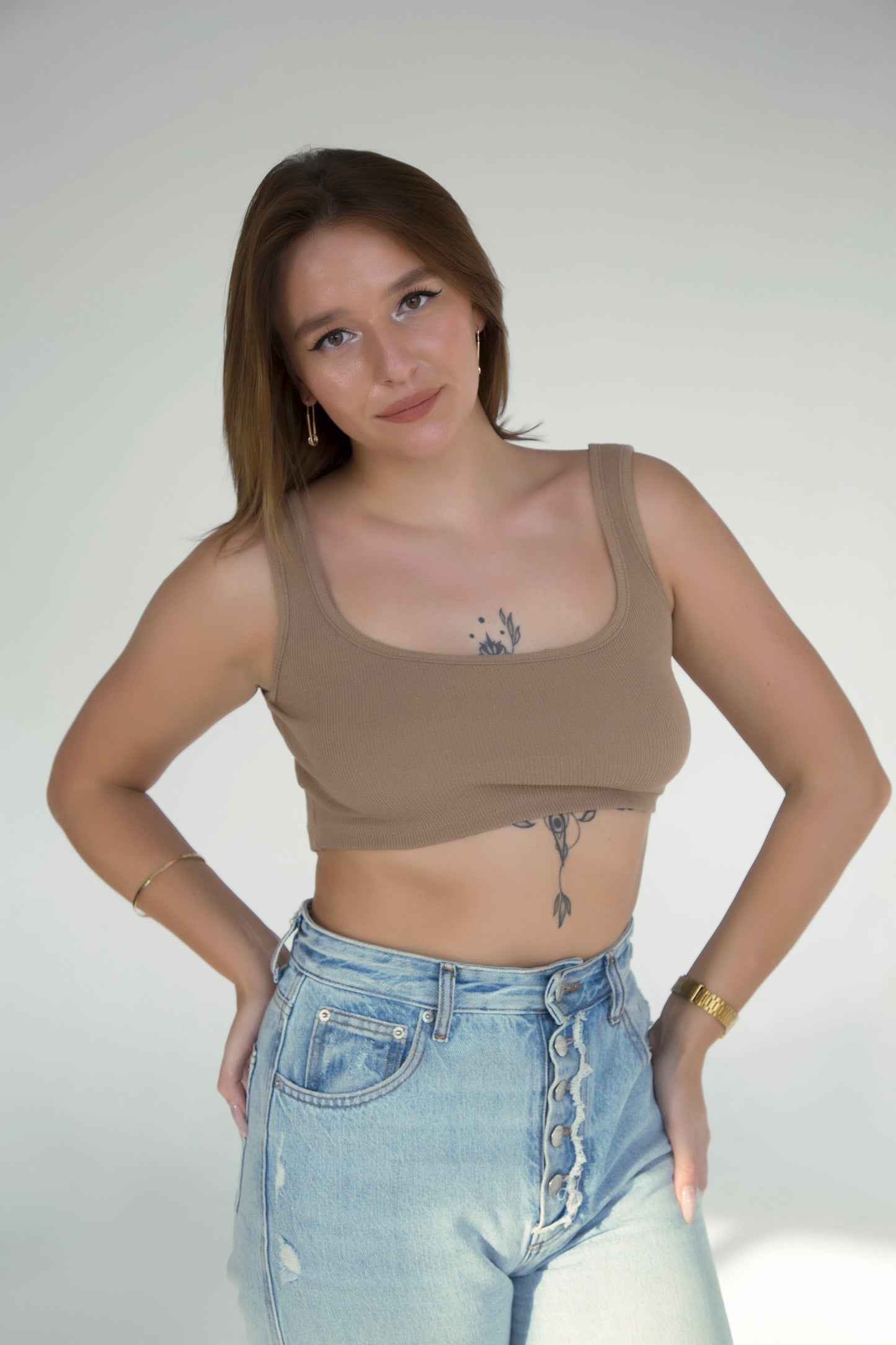 Biscuit Crop Top Bluz