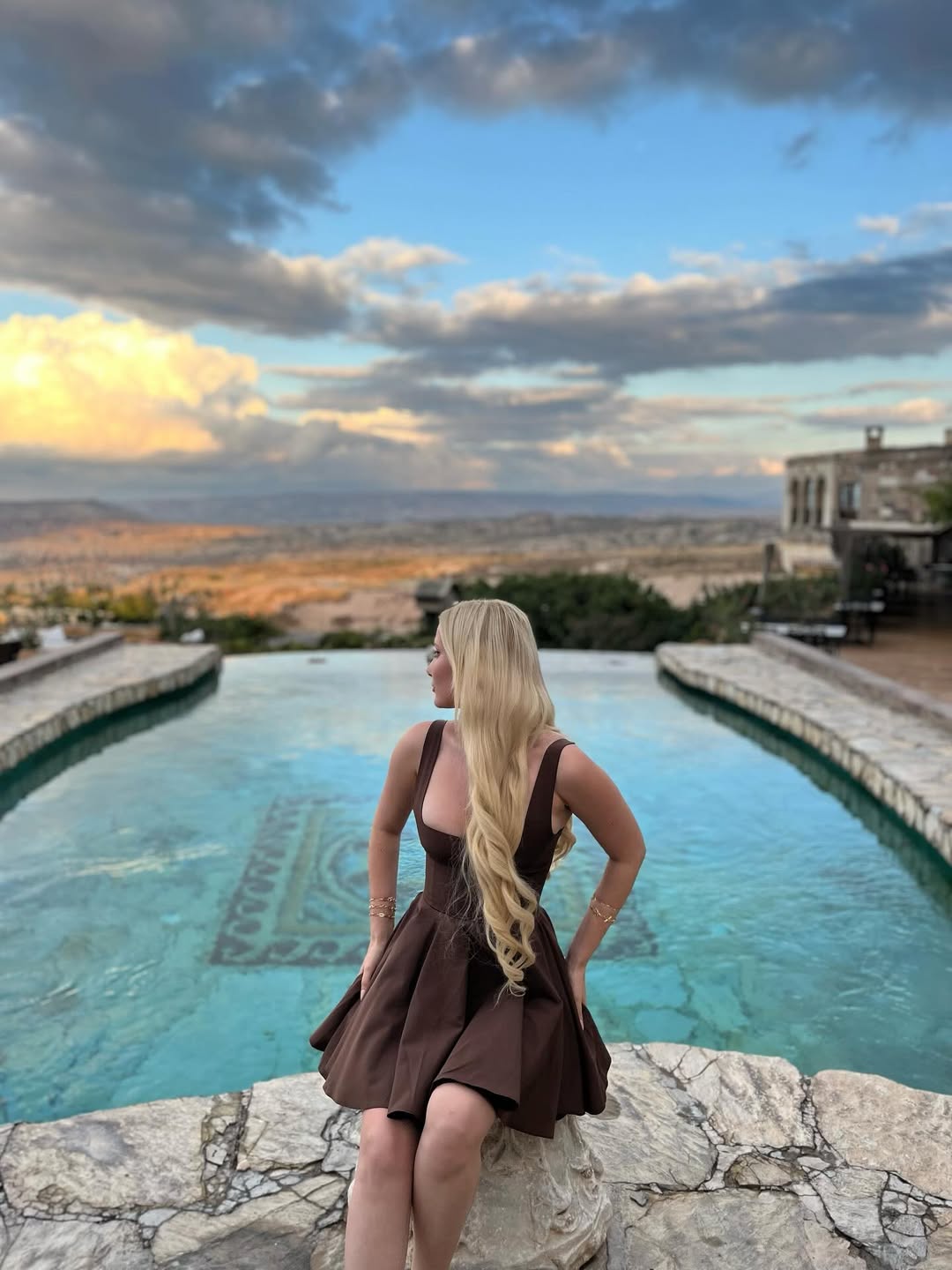 Brown Nolan Back Bow Detail Mini Dress