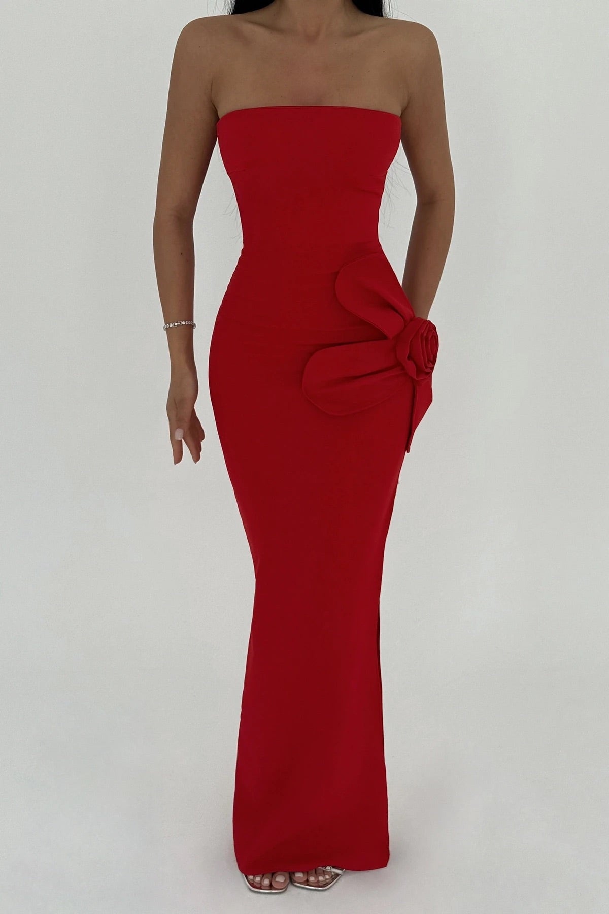 Red Daysi Strapless Dress
