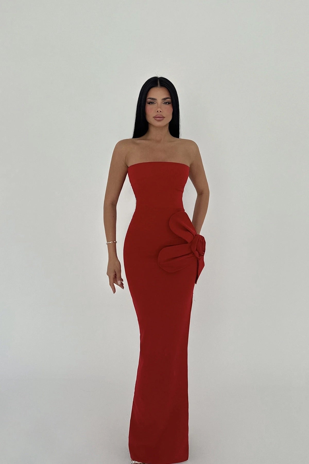 Red Daysi Strapless Dress
