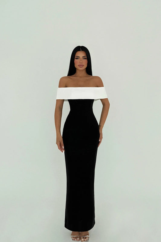 Black Raina Two Tone Dress