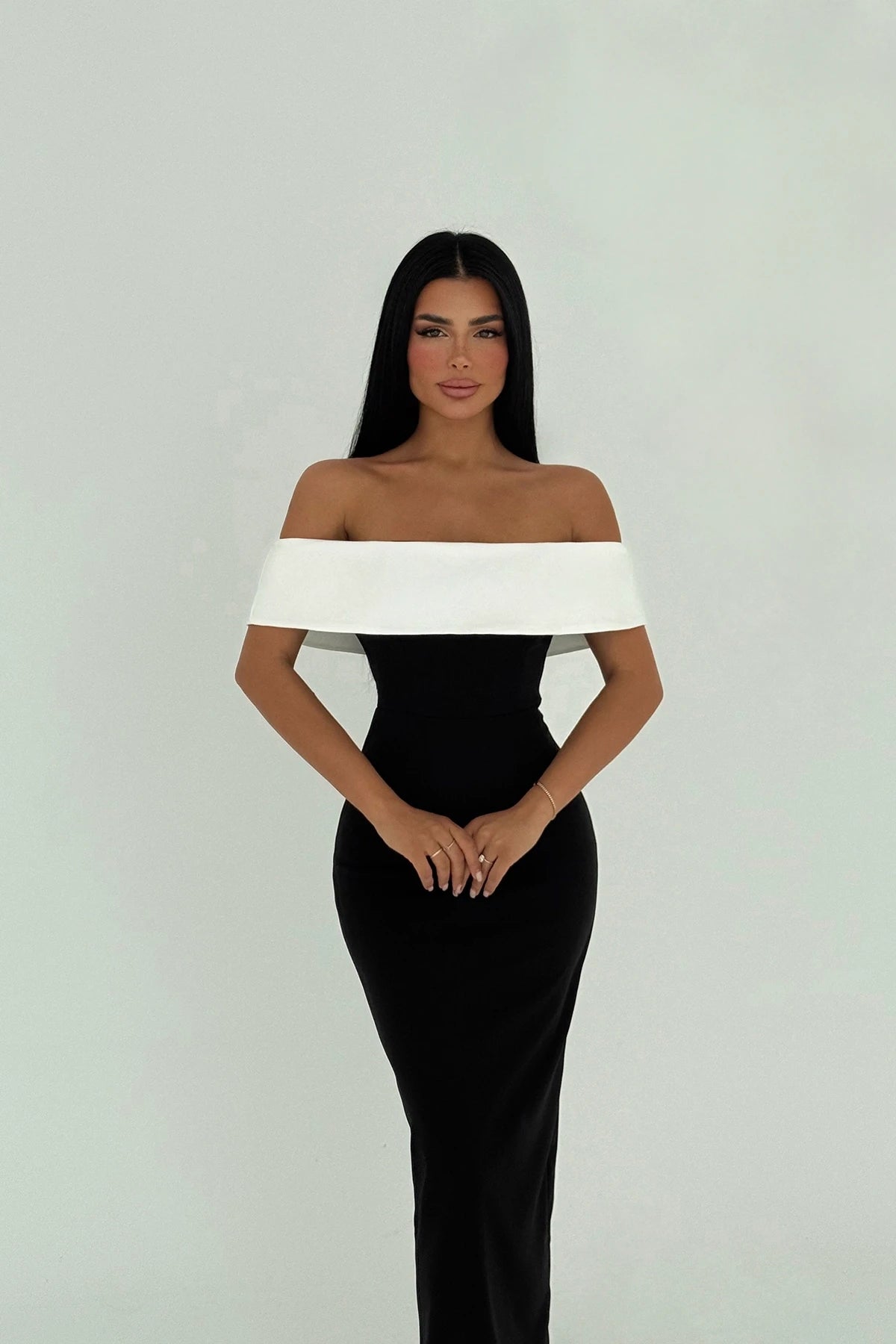 Black Raina Two Tone Dress