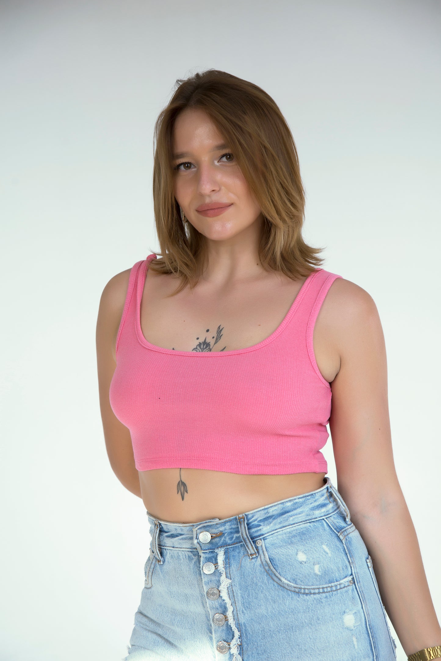 Pink Crop Top Bluz