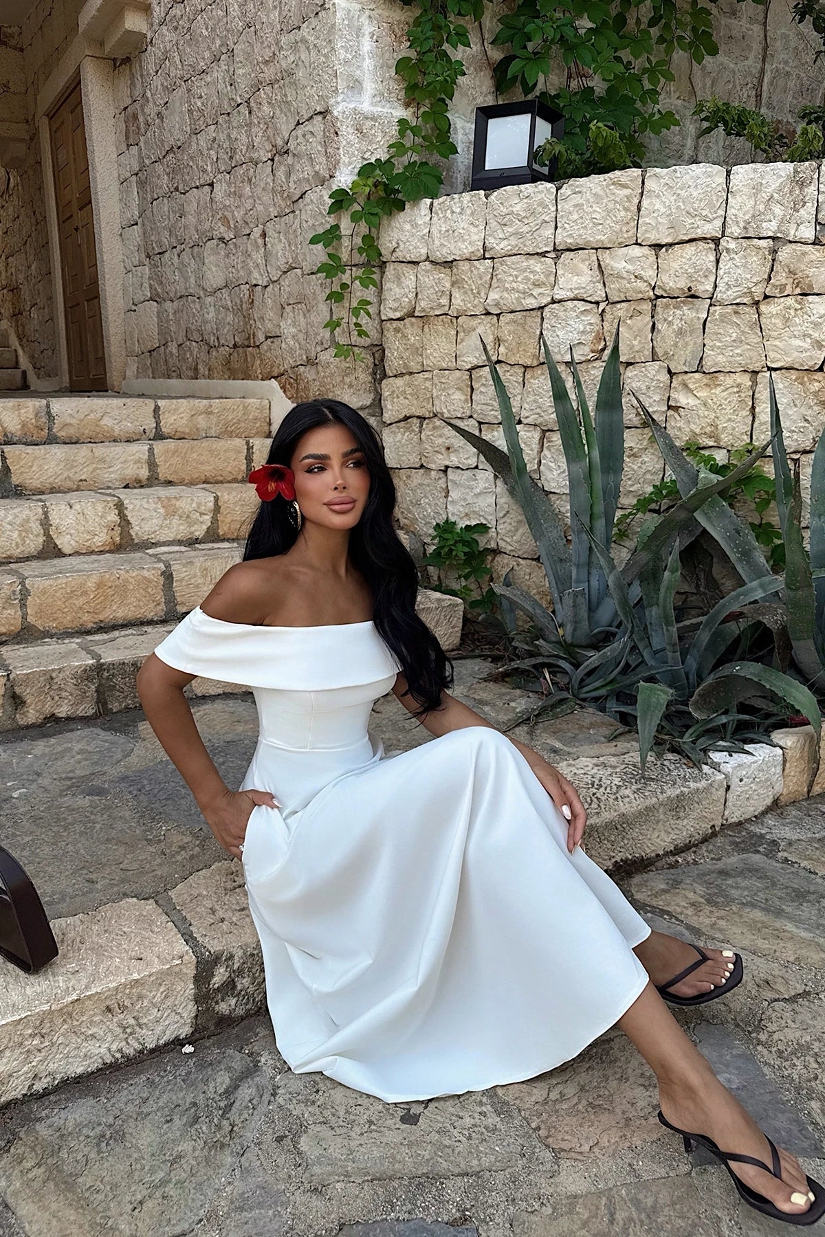 White Madonna Collar Dress