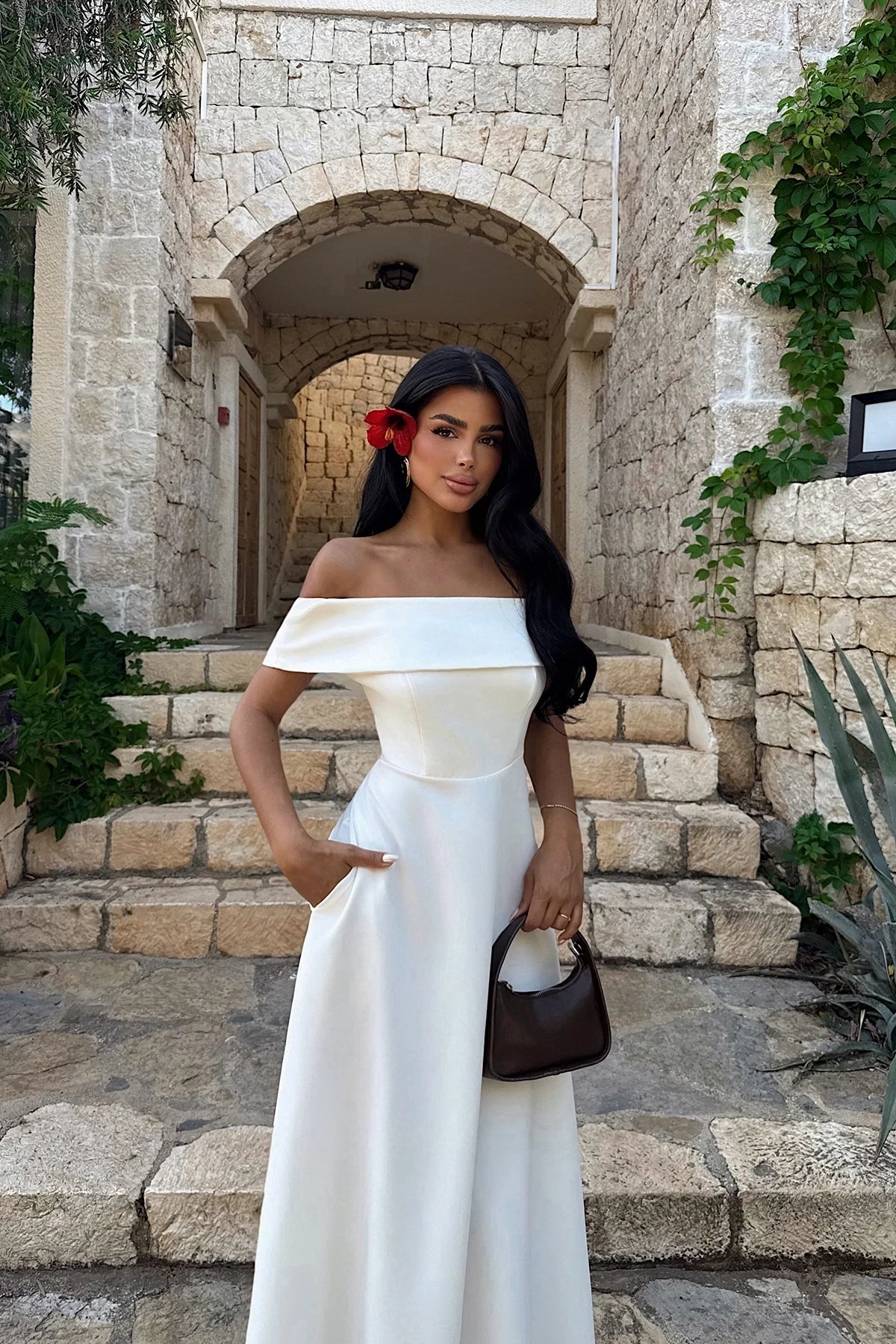 White Madonna Collar Dress