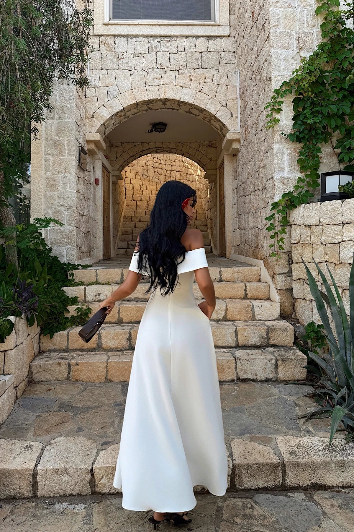 White Madonna Collar Dress