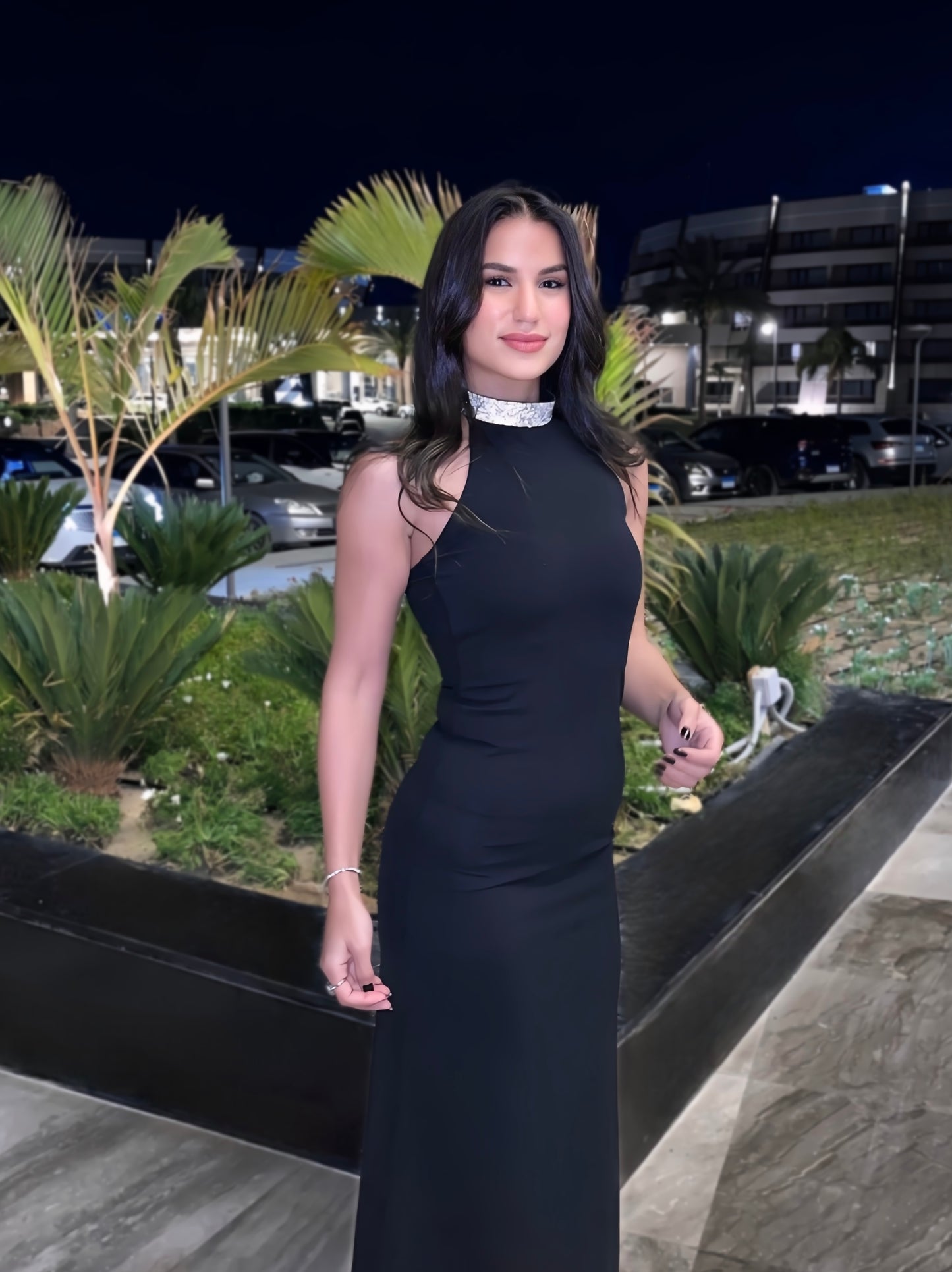 Black Noah Stone Detail Long Dress