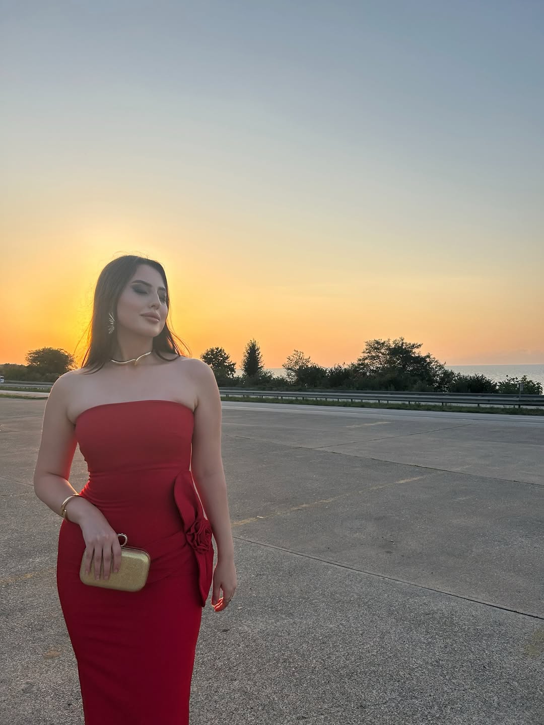 Red Daysi Strapless Dress