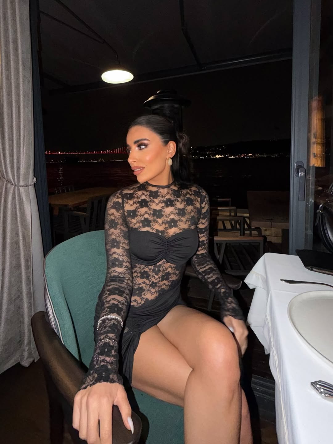 Black Rosario Mini Lace Dress