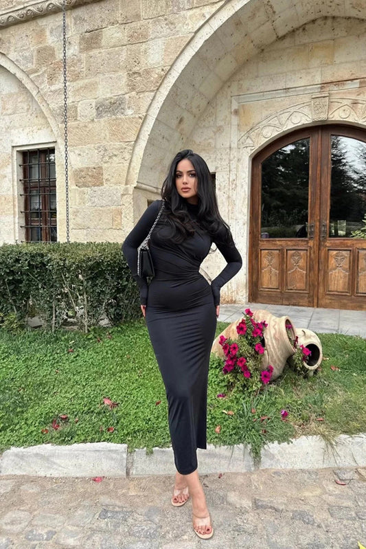 Black  SCUBA FABRIC DRESS