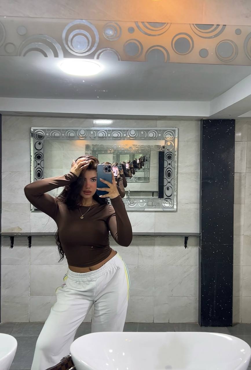 brown - long sleeve basic top