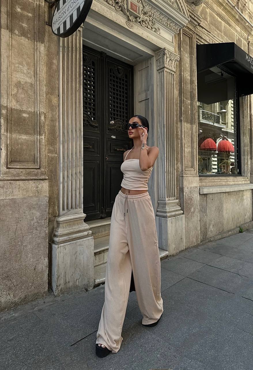 BEIGE KETEN SUİT