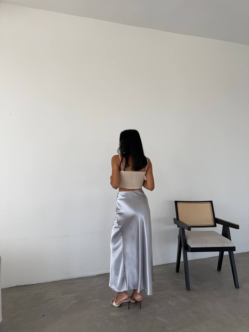 FLOSH SATIN SKIRT