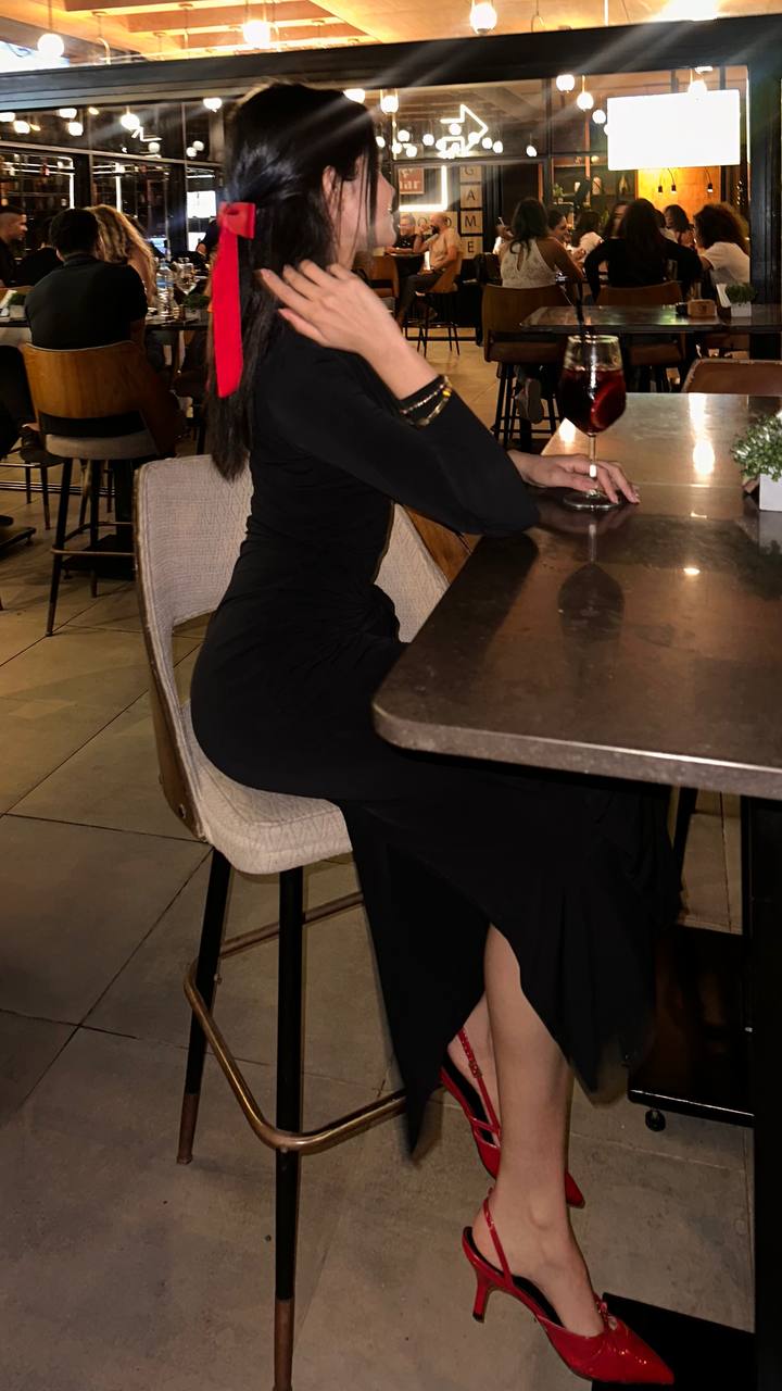 Long Dress With Black Double Slits