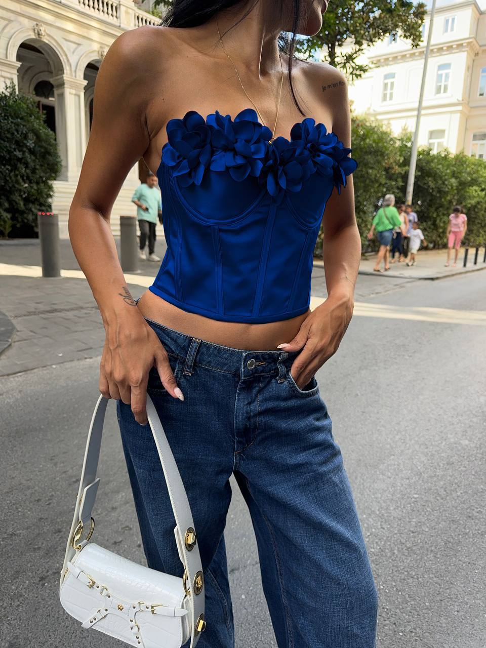 RUS SATEN FABRİC  BUSTIER