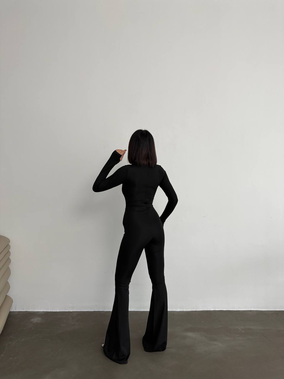 Black Window Detail Jumpsuit