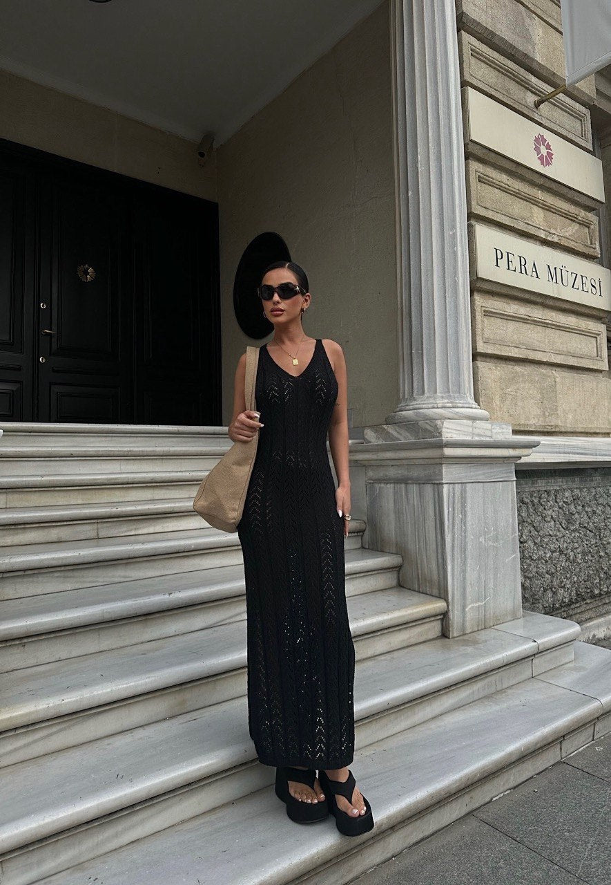Black Ajoured Dress