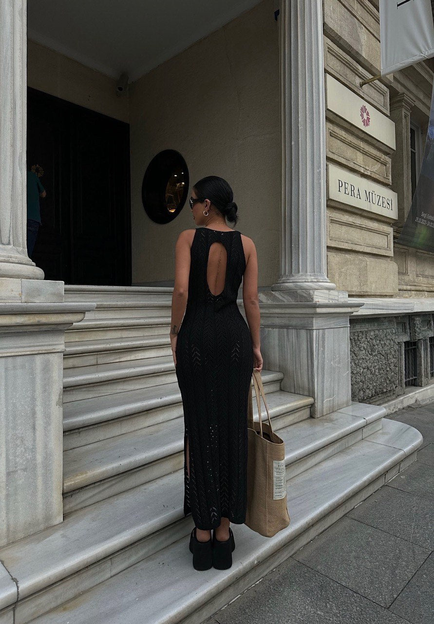 Black Ajoured Dress