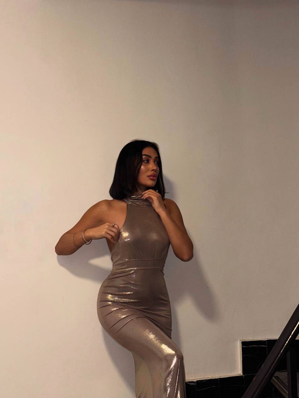 GLASS BENITTIN FABRIC DRESS