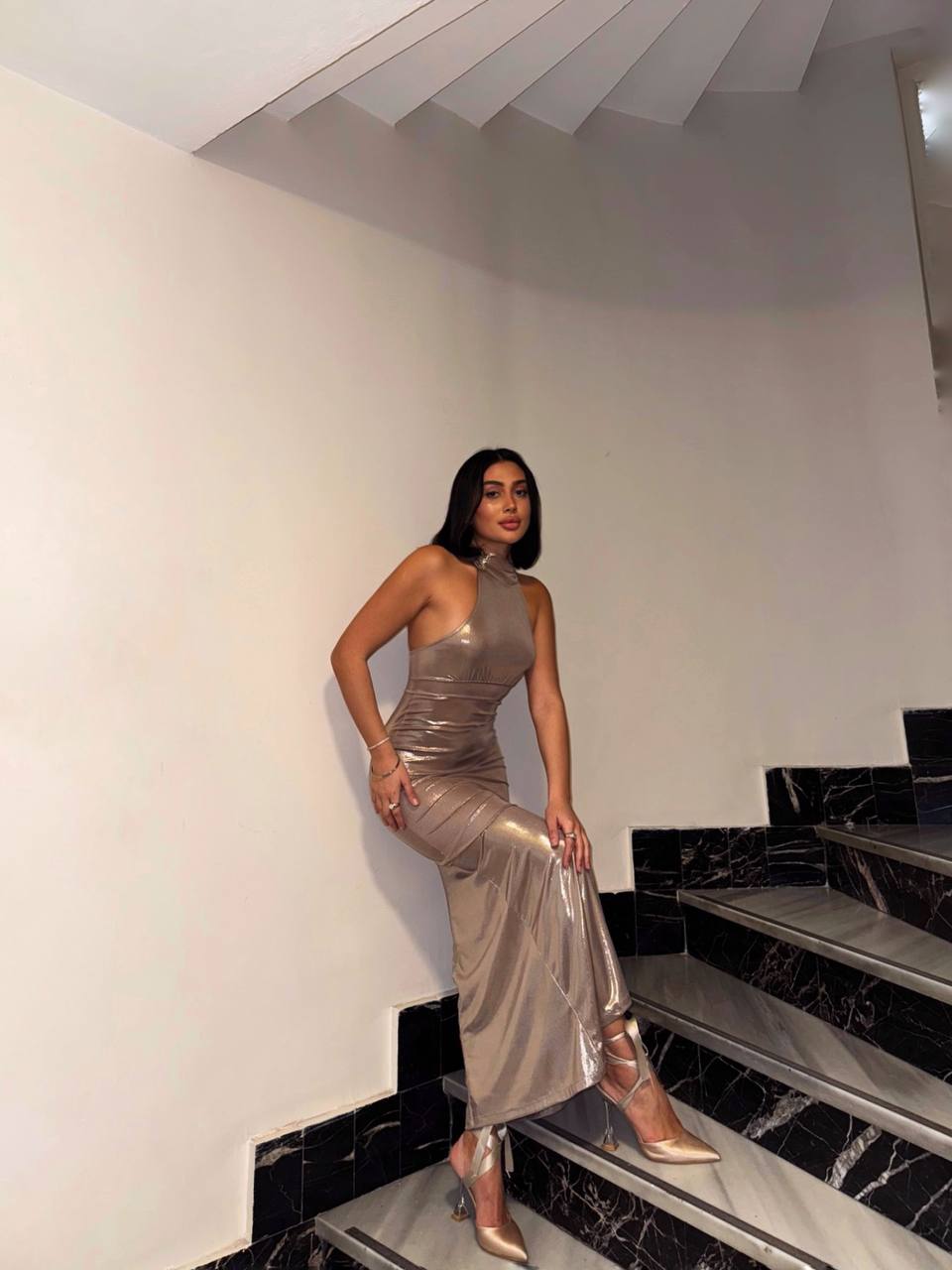 GLASS BENITTIN FABRIC DRESS