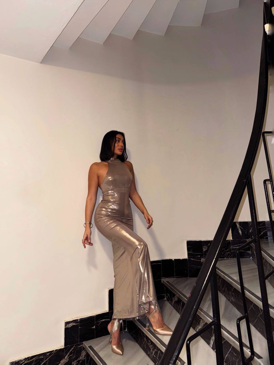 GLASS BENITTIN FABRIC DRESS