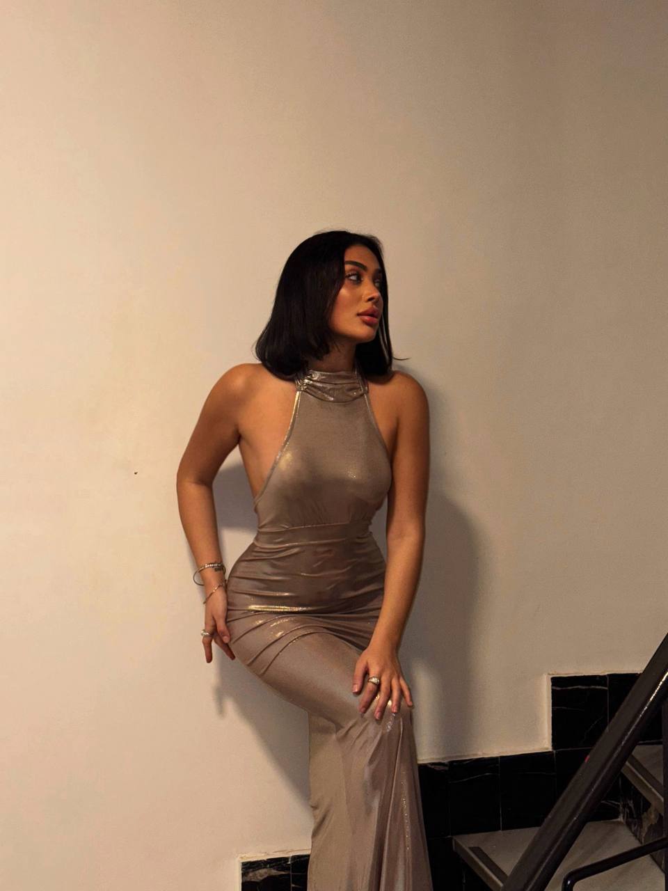 GLASS BENITTIN FABRIC DRESS