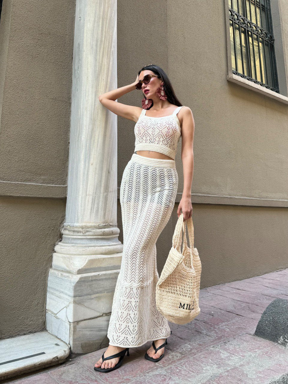 Lace Patterned Double Set