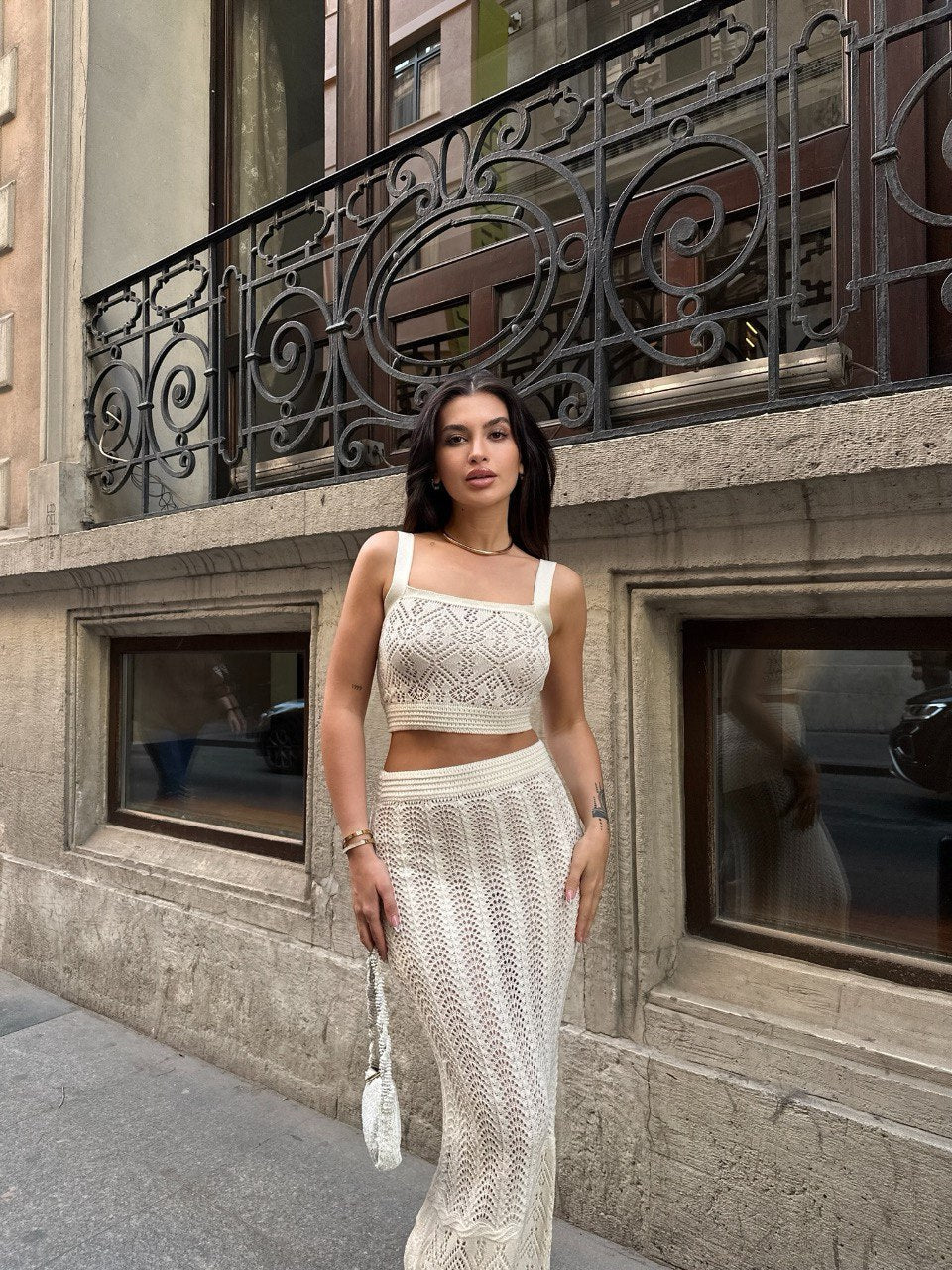 Lace Patterned Double Set