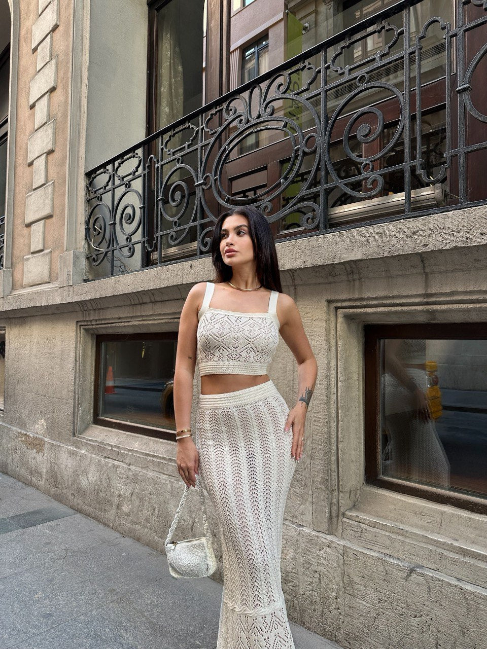 Lace Patterned Double Set